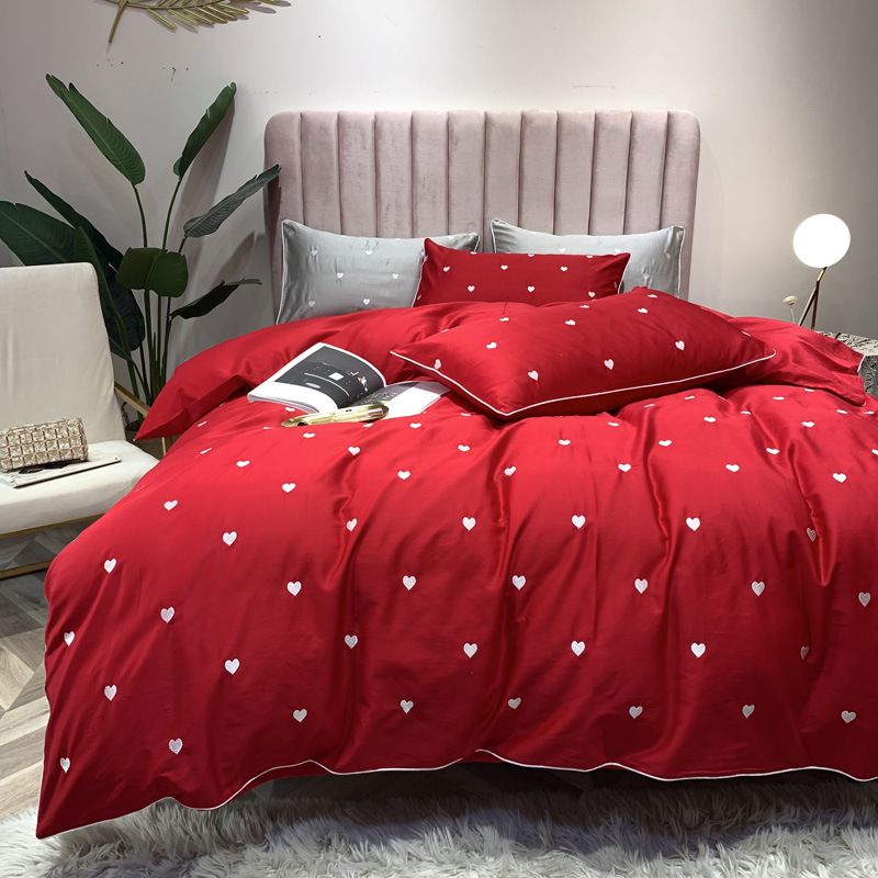 Bộ drap vỏ chăn bông cotton 60s thêu hoa Passion Luxury