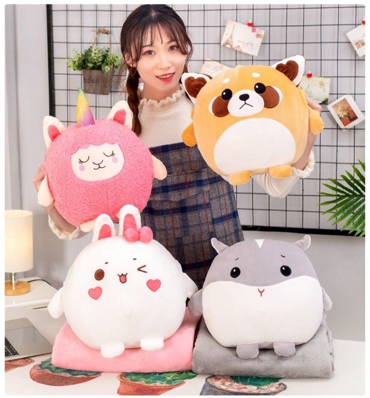 Gối Mền 3 Trong 1 Cừu Hồng Sừng PA9522