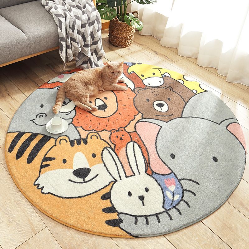 Thảm Tròn Lông Cừu Size Lớn 120x120cm Trang Trí Phòng Khách Phòng Ngủ