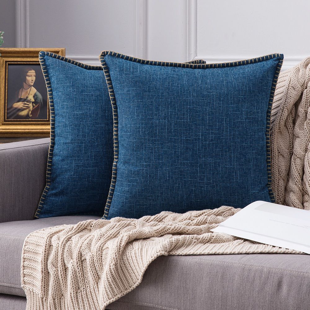 Gối Tựa Lưng Canvas Viền Bố Sọc Sang Trọng