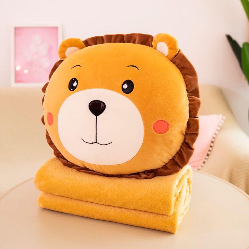 Gối Mền 3 Trong 1 Ủ Tay Ếch/ Thỏ/ Sư Tử Tròn