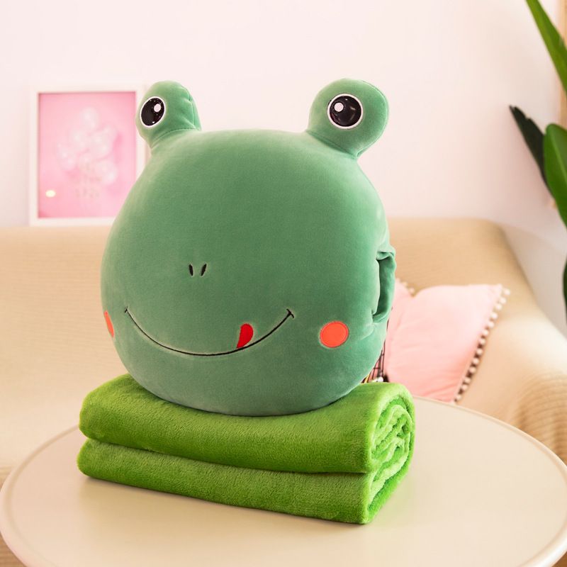 Gối Mền 3 Trong 1 Ủ Tay Ếch/ Thỏ/ Sư Tử Tròn