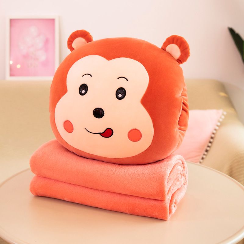 Gối Mền 3 Trong 1 Ủ Tay Ếch/ Thỏ/ Sư Tử Tròn