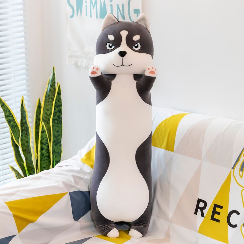 Gấu Bông Husky Mặt Ngầu Mình Dài Gối Ôm Dễ Thương