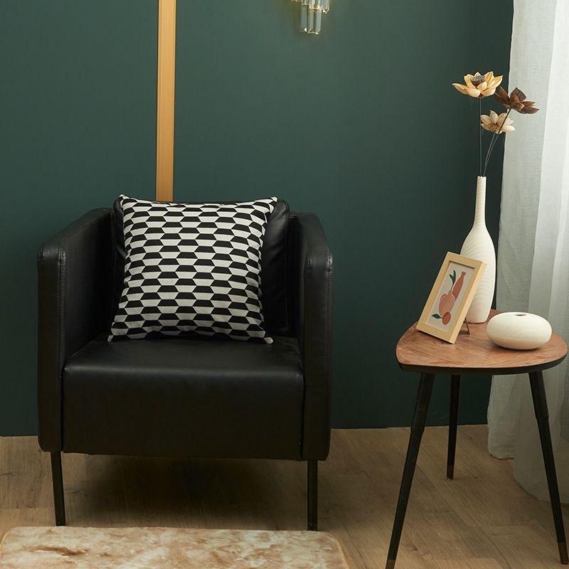 Vỏ Gối Tựa Lưng Jacquard Nhuộm Sợi Theo Phong Cách Ý Vệt Đen Trắng