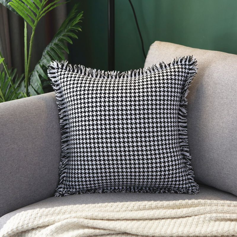 Vỏ Gối Tựa Lưng Trang Trí Sofa Họa Tiết Houndstooth kết hợp Gradient rối