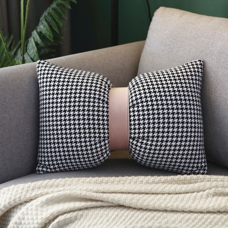 Vỏ Gối Tựa Lưng Trang Trí Sofa Họa Tiết Houndstooth kết hợp Gradient rối