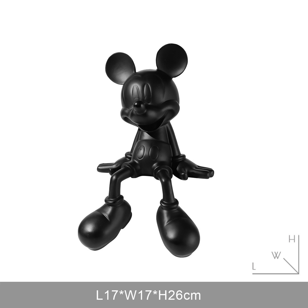 Tượng Decor Chuột Mickey Ngồi Thư Giãn Trang Trí