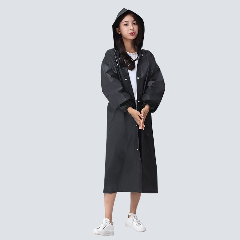 Áo Mưa PE Dẻo Phong Cách Áo Khoác Cài Nút