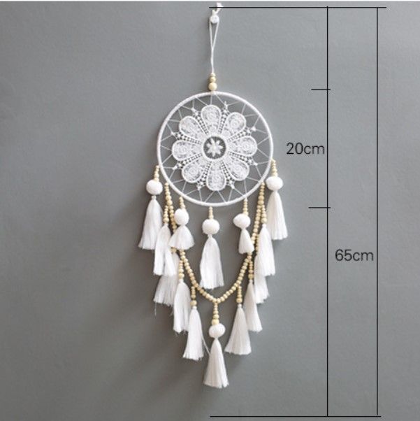 Dream Catcher Treo Tường Bông Hoa Phối Chuỗi Hạt Ấn Độ