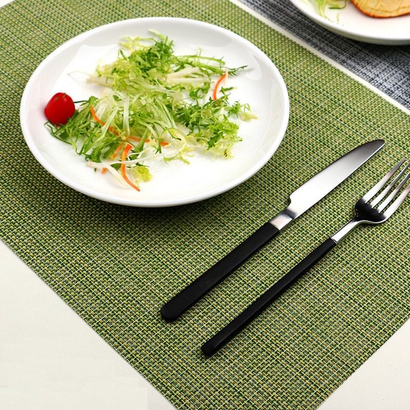 Tấm Trải Bàn PVC Đan Sợi Gai Trơn Màu Chống Trượt Dành Cho Nhà Hàng