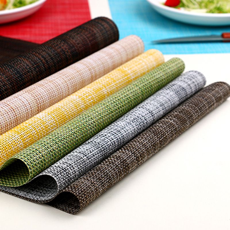 Tấm Trải Bàn PVC Đan Sợi Gai Trơn Màu Chống Trượt Dành Cho Nhà Hàng