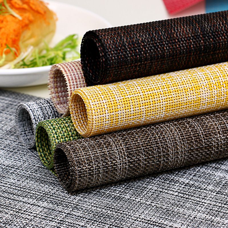 Tấm Trải Bàn PVC Đan Sợi Gai Trơn Màu Chống Trượt Dành Cho Nhà Hàng