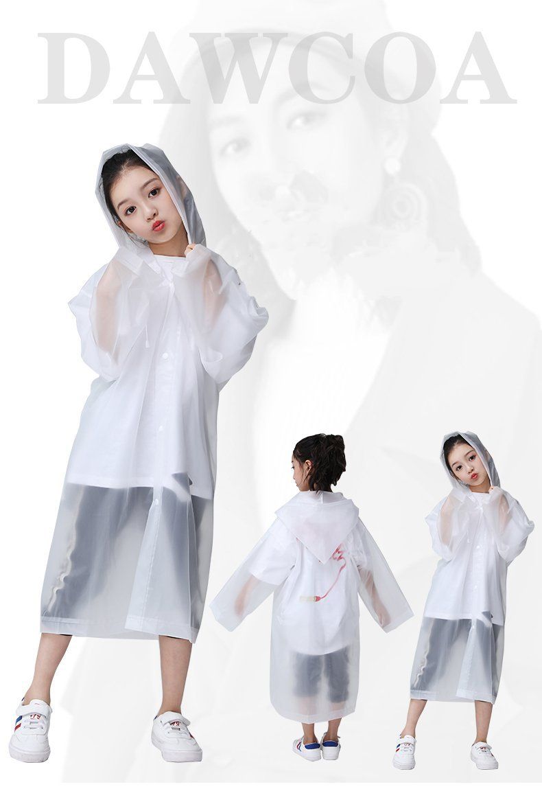 Áo Mưa Áo Khoác PE Dẻo Cài Nút Cho Bé