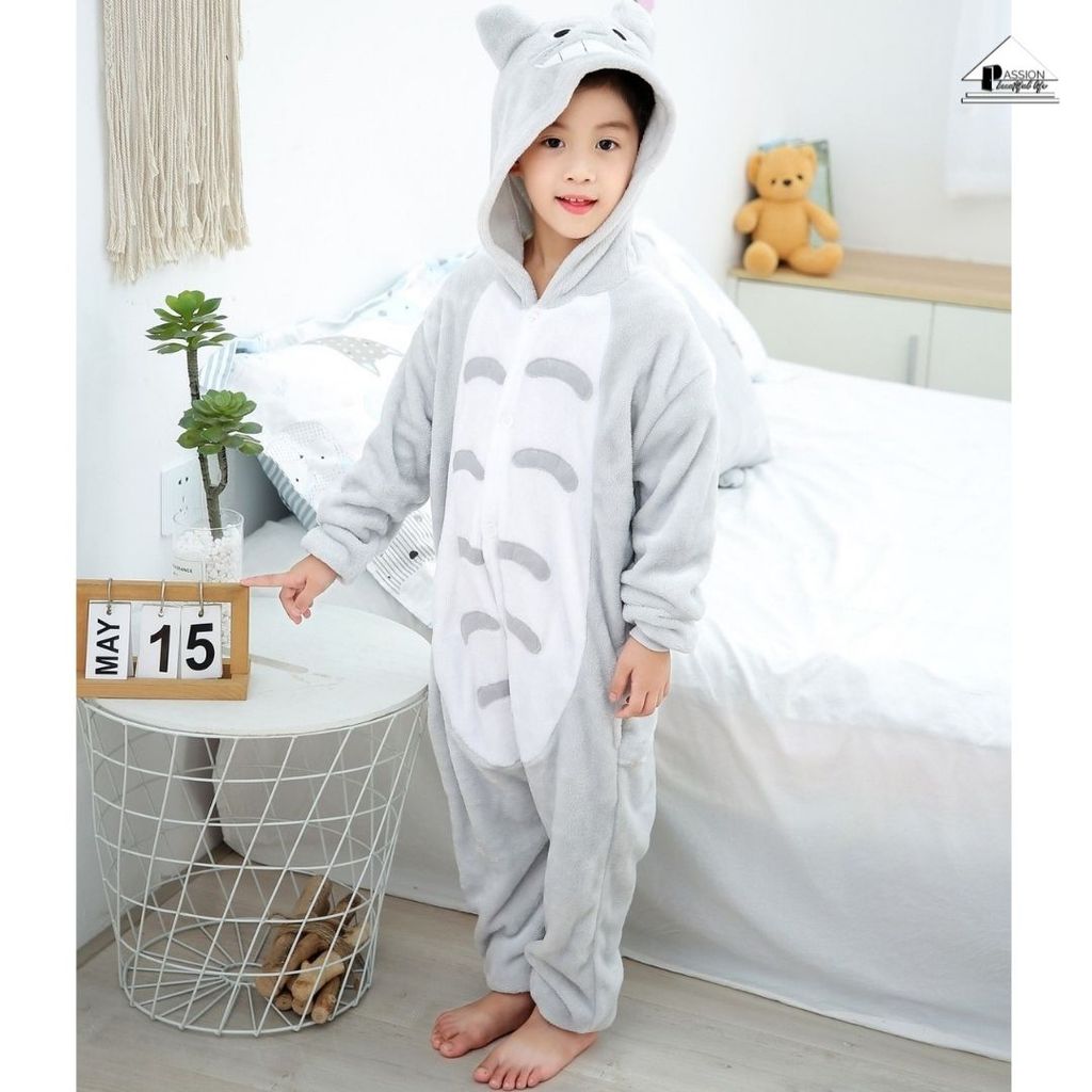 Bộ Đồ Cosplay Cho Bé Trai Và Gái Biến Hình Totoro Xám