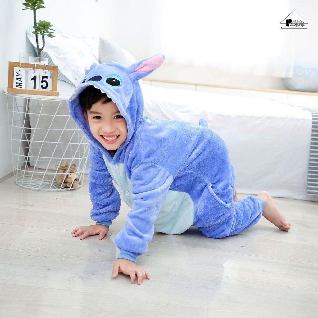 Bộ Đồ Cosplay Cho Bé Trai Và Gái Stitch Xanh Đáng Yêu