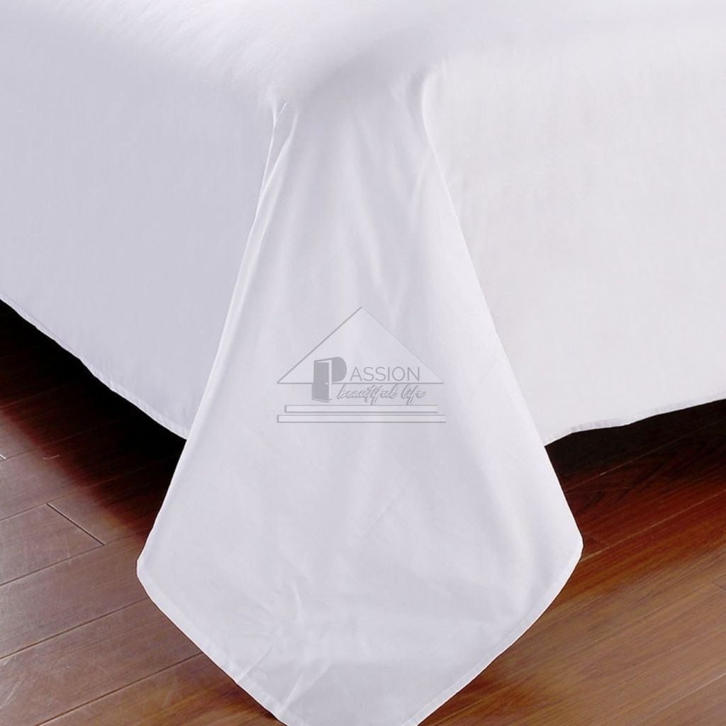 Bộ Drap Khách Sạn Cotton 60S Trơn Thêu Họa Tiết Mẫu 4