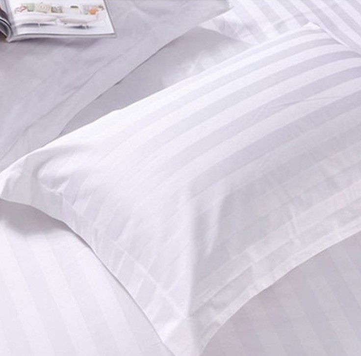 Set Vỏ Chăn Drap Vỏ Gối Sọc Khách Sạn PA9175