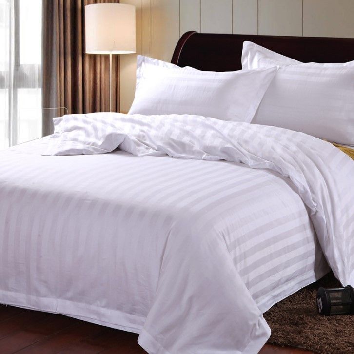 Set Vỏ Chăn Drap Vỏ Gối Sọc Khách Sạn PA9175