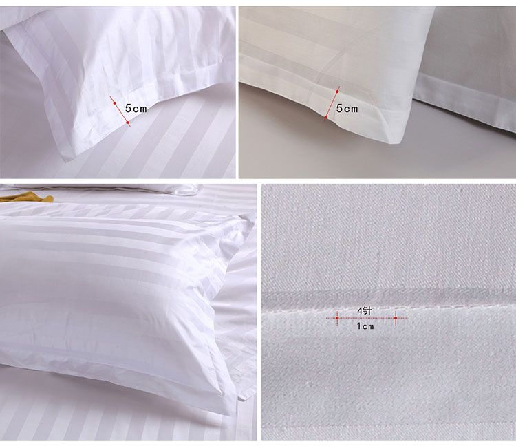 Set Vỏ Chăn Drap Vỏ Gối Sọc Khách Sạn PA9175