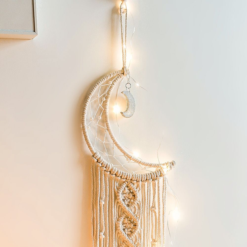 Dreamcatcher Treo Tường Tua Rua Canvas Hình Mặt Trăng