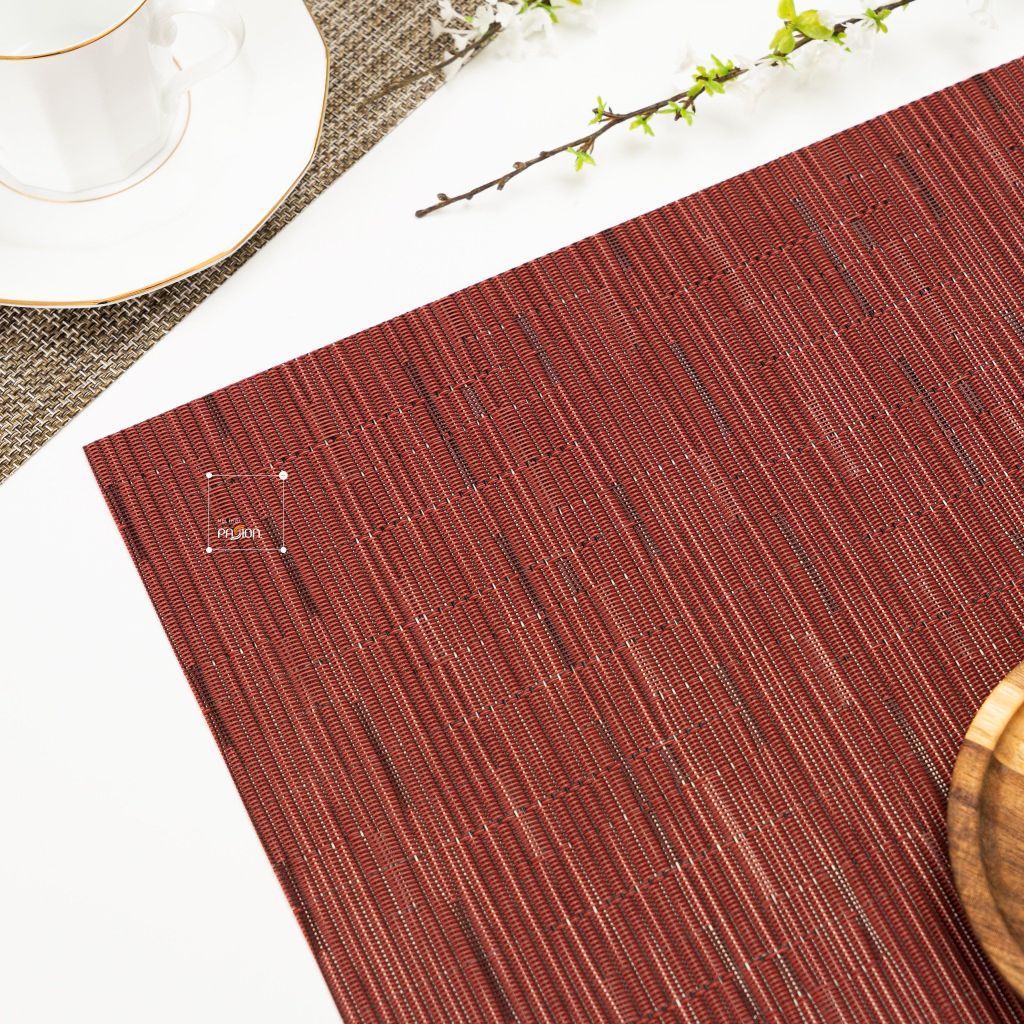 Tấm Lót Bàn Ăn Placemat PVC Phương Tây Cách Nhiệt Gân Trơn