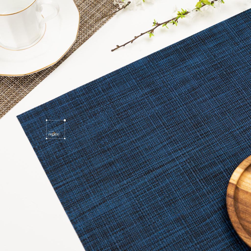 Tấm Lót Bàn Ăn Placemat PVC Phương Tây Cách Nhiệt Gân Trơn