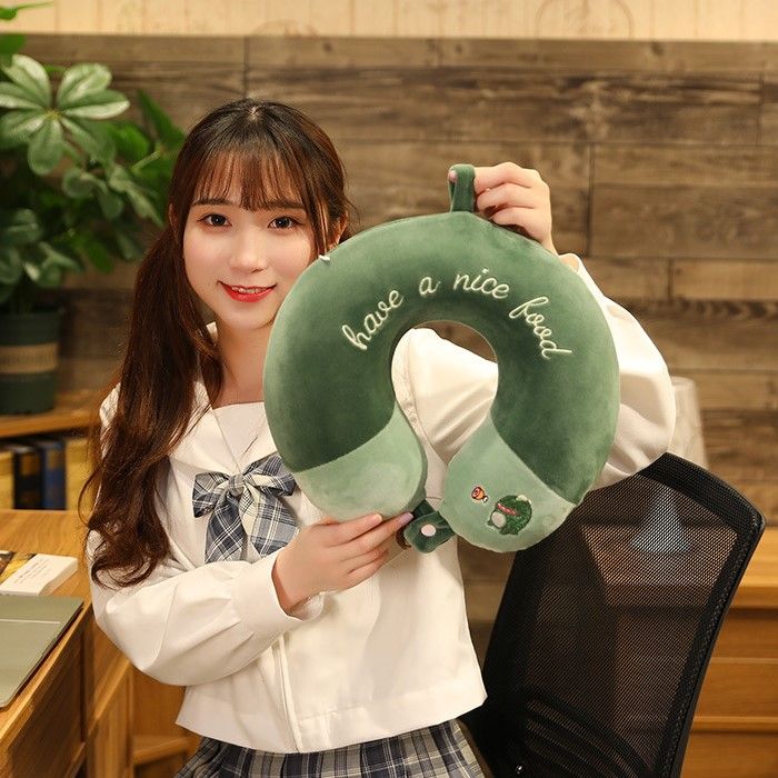 Gối Chữ U Cao Su Non Bọc Nhung Hình Hoạt Hình Đáng Yêu