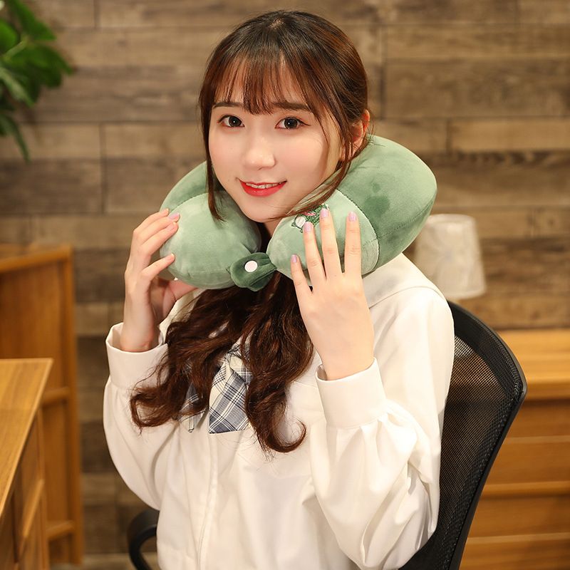 Gối Chữ U Cao Su Non Bọc Nhung Hình Hoạt Hình Đáng Yêu