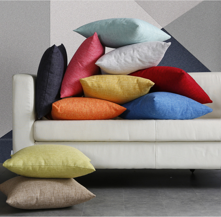 Gối Tựa Lưng Sofa Bố Gai Trơn Màu PA9109