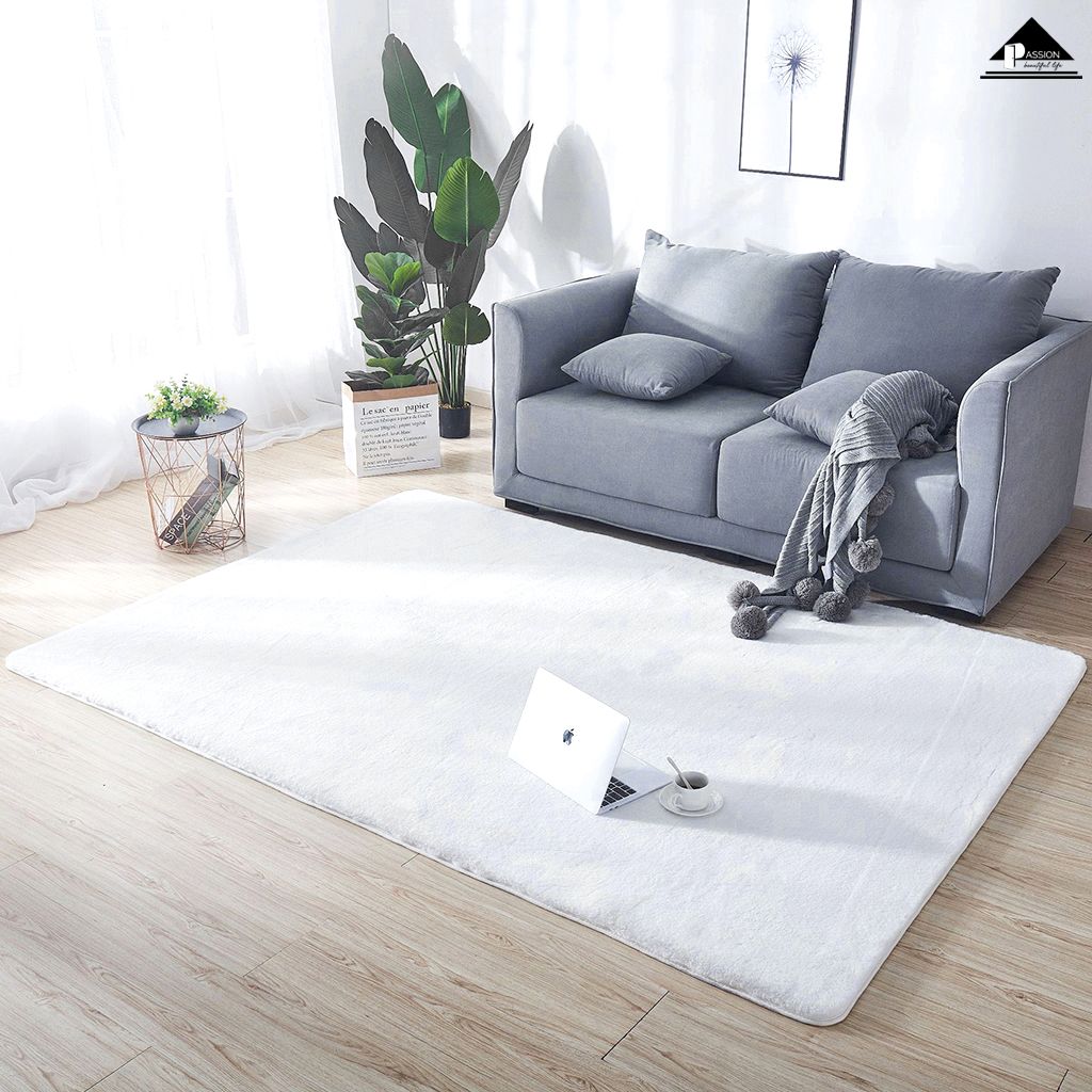 Thảm Lông Thỏ Sợi Lông Sát Mềm Mại Đế Canvas Thảm Trang Trí Cao Cấp