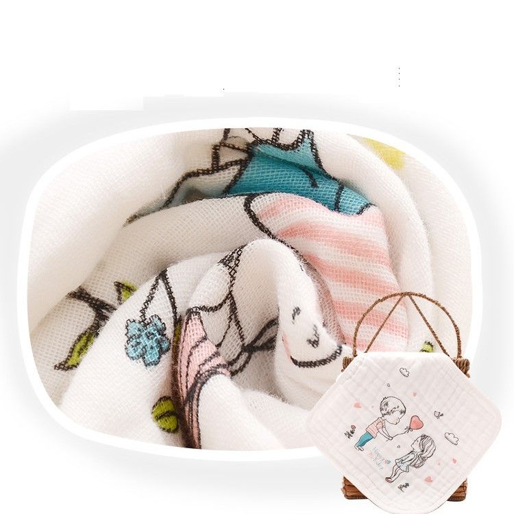 Khăn Xô Lau Mặt Lớn 30x30cm In Hình Dễ Thương
