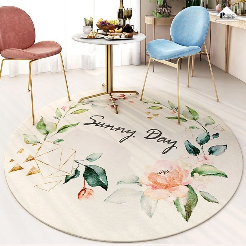 Thảm Tròn Lông Cừu Size Lớn 120x120cm Trang Trí Phòng Khách Phòng Ngủ