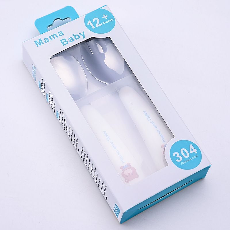 Hộp Muỗng Nĩa Inox Cán Sứ Baby