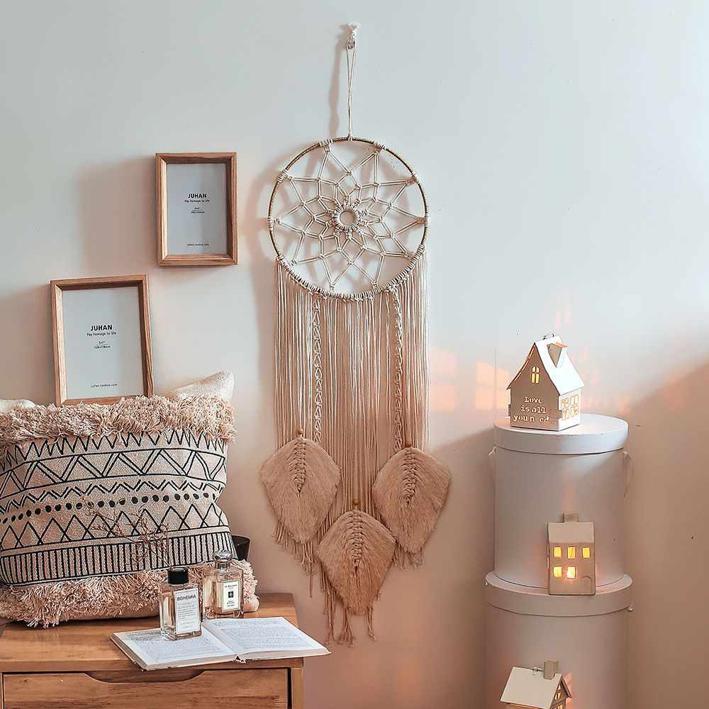 Dreamcatcher Boho Treo Tường Hình Tròn Đối Xứng Lớn