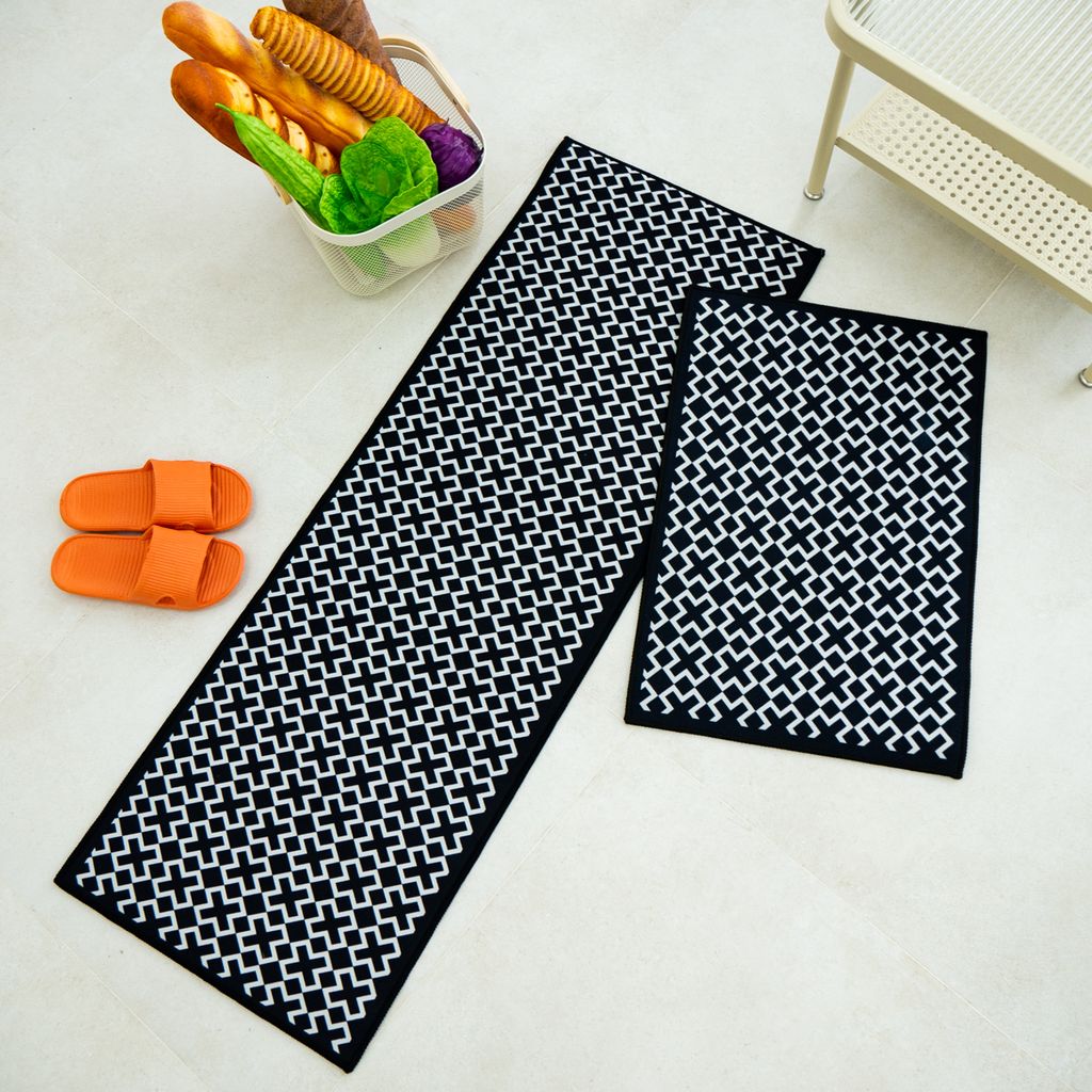 Thảm Bếp Set 2 Chiếc Hình Chữ L Họa Tiết Chú Chó Đáng Yêu