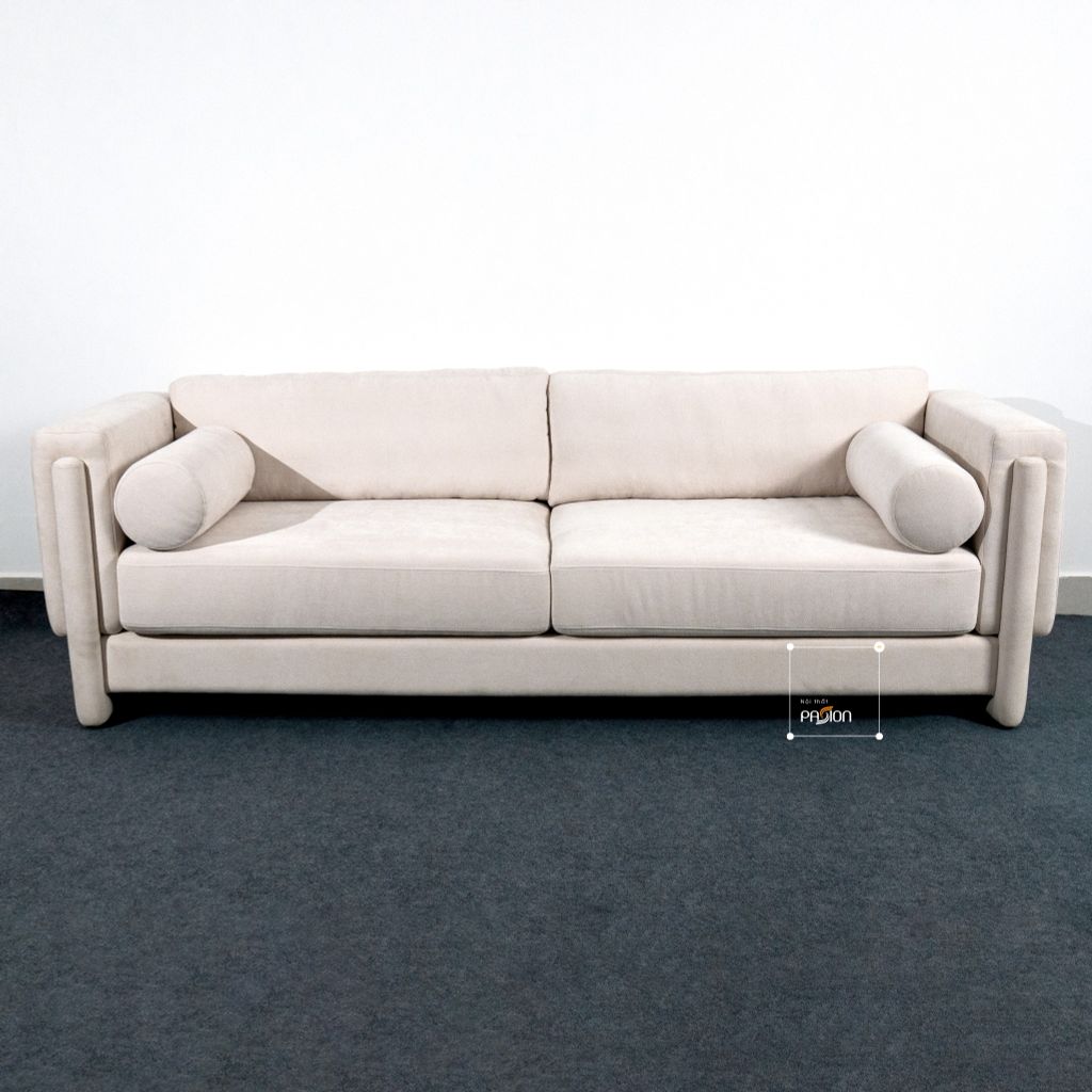 Ghế Sofa Dài Trắng Trơn Lót Đệm Tay Nắm Howard Sofa