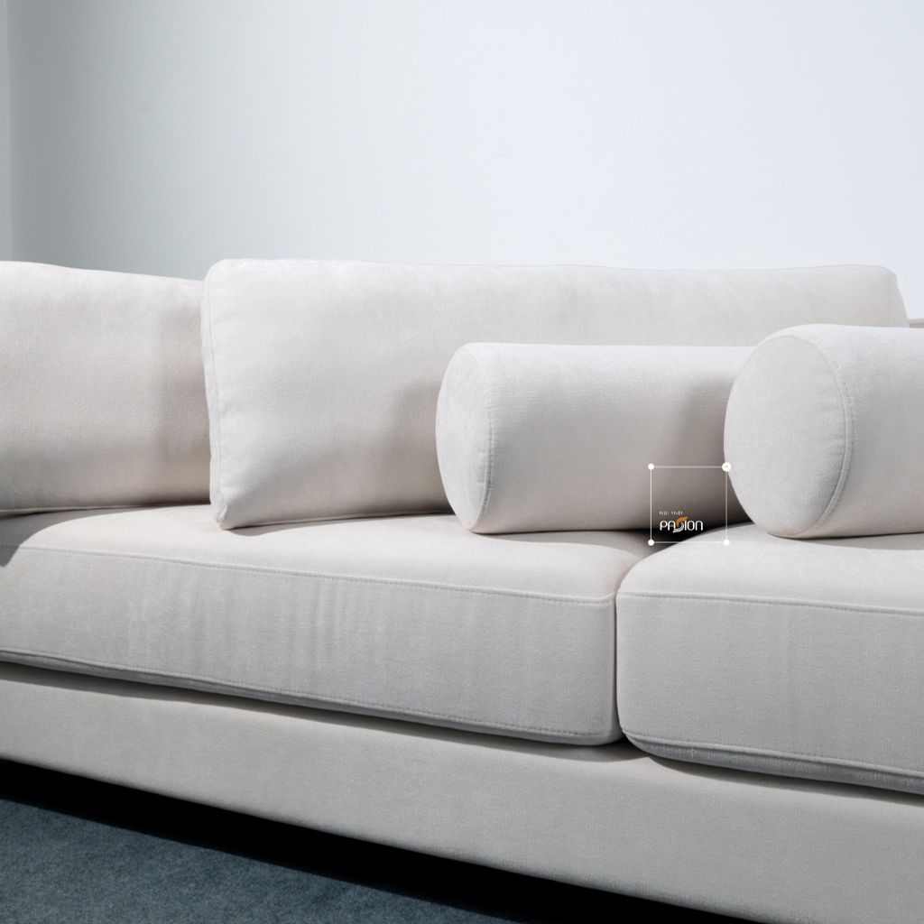 Ghế Sofa Dài Trắng Trơn Lót Đệm Tay Nắm Howard Sofa