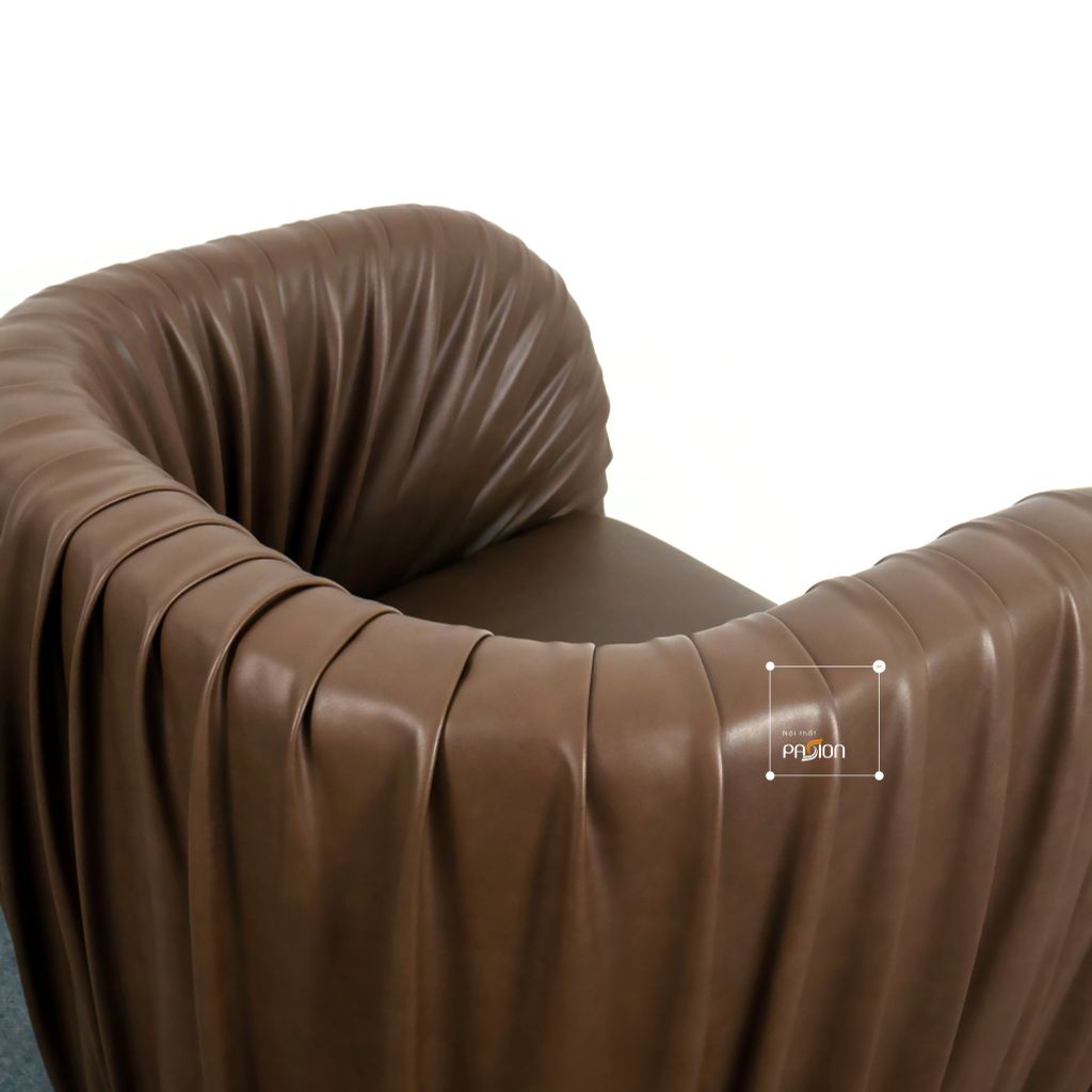 Ghế Armchair Da PU Dập Ply Phong Cách Ý Drape Lounge