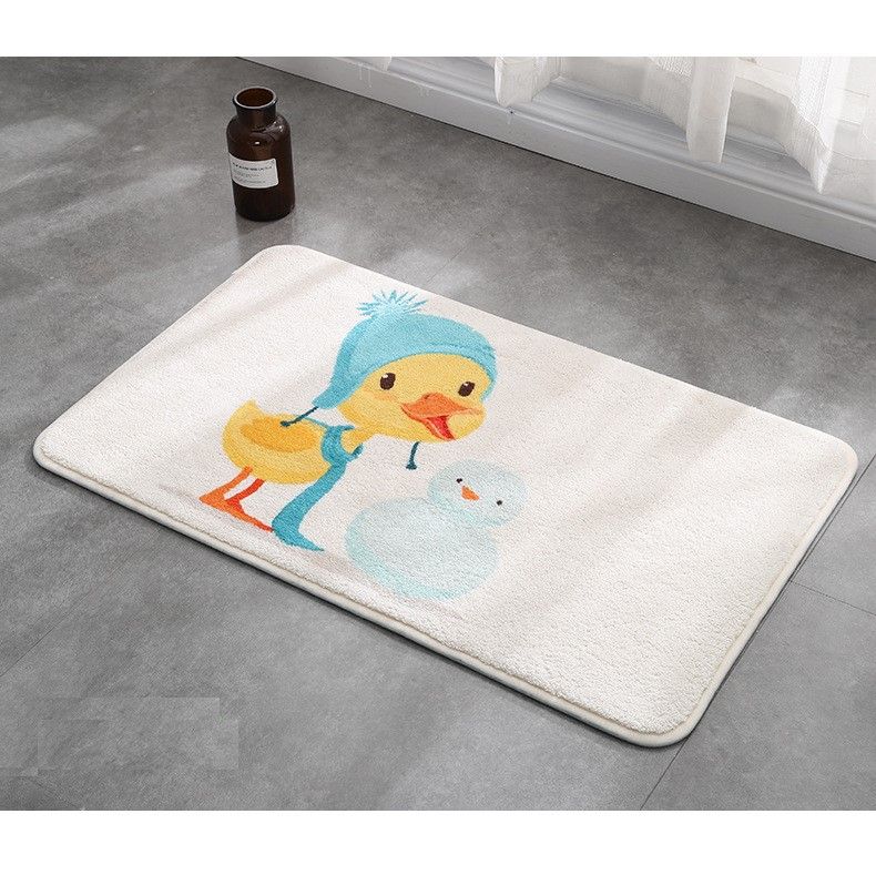 Thảm Lau Chân Cotton Len Cừu Hoạt Hình