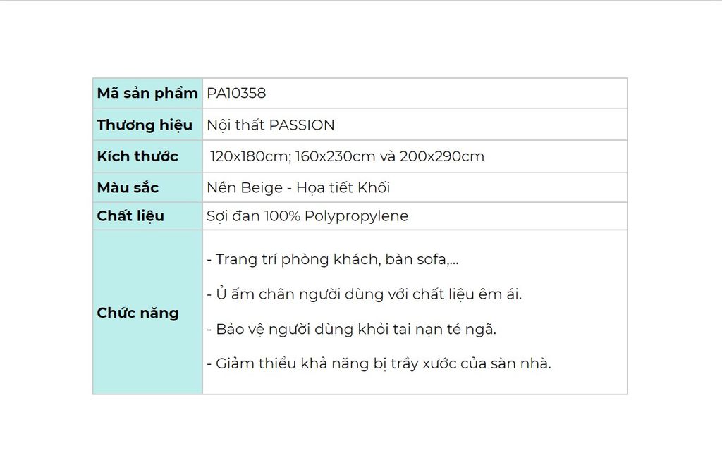 Thảm Lông Sợi Ngắn Alice Khối Vuông Họa Tiết Sọc Màu