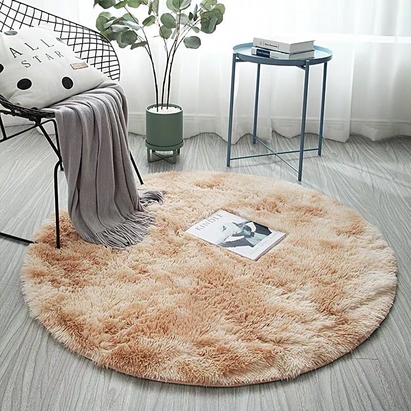 Thảm Tròn Lông Loang Trang Trí Chụp Hình - Vàng
