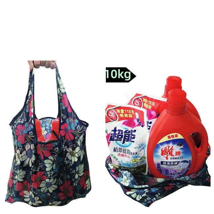 Túi Xếp Gấp Gọn Đi Chợ Họa Tiết Hiện Đại In Hoa