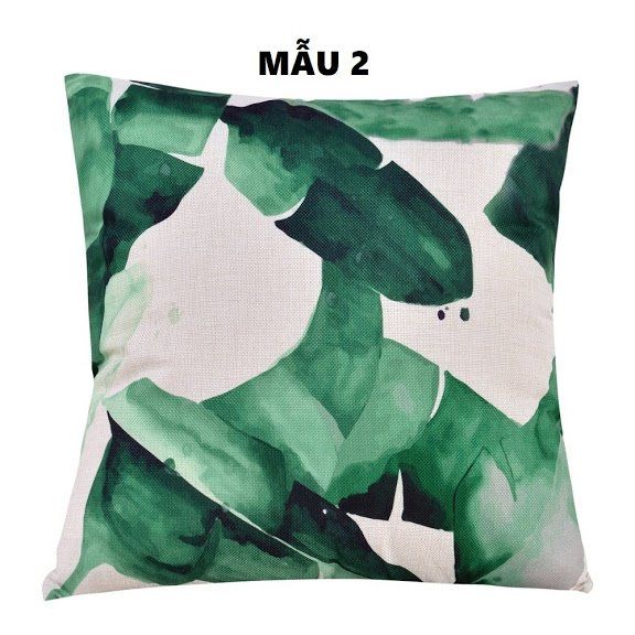 Gối Tựa Lưng Gối sofa trang trí Vỏ Gối lá cây xanh
