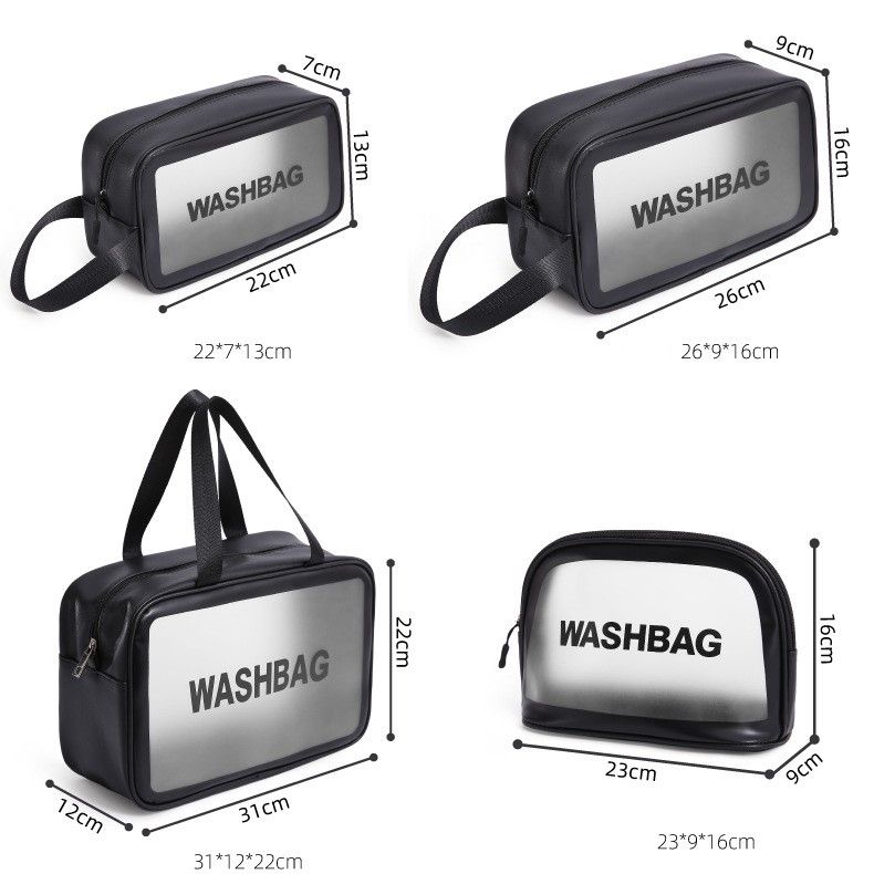 Túi Xách Mini PU Dẻo Trong Suốt Cầm Tay Đựng Mỹ Phẩm Vật Dụng Cá Nhân