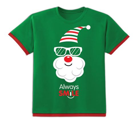 Áo đèn tay ngắn - Nữ -  Ông Noel Mắt Kính - Màu xanh lá size L, M, S