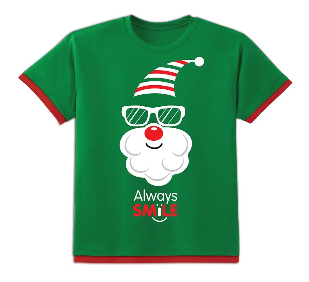 Áo đèn tay ngắn - Nam - Ông Noel Mắt Kính - Màu xanh lá size L, M, S
