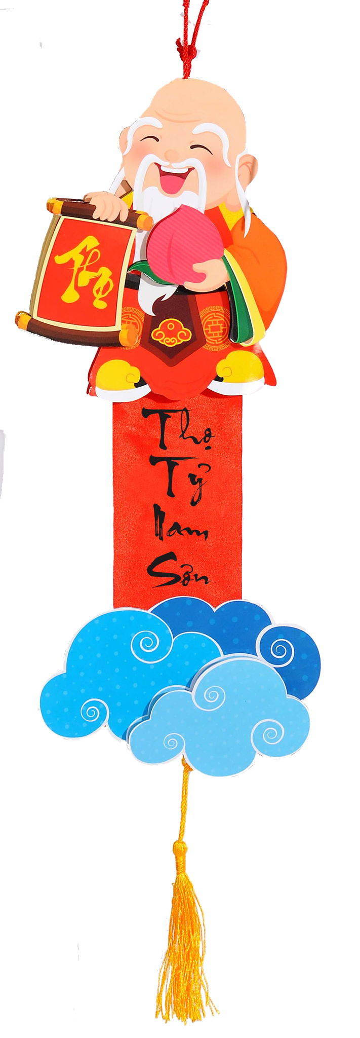 Dây treo phát lộc chúc tết Ông, Bà - Ông Thọ