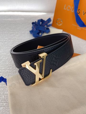 Belt nam LV* bản 4cm dây da bò dập Monogram