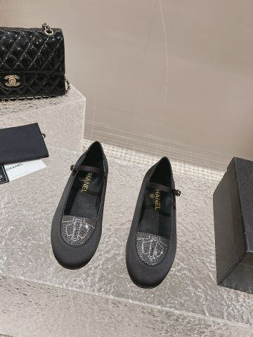 Giày bệt chanel* chất satin bóng đính đá đẹp sang VIP 1:1 chất lượng hàng đầu